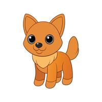 Cute cartoon fox. Kawaii style illustration isolated on a white background vector