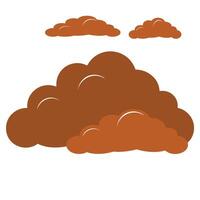 clouds Brown and yellow clouds with rain, white background illustration vector