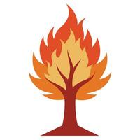 Trees on Fire tree icon on a white background vector