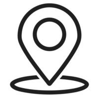 Simple Black Outline Location Pin Icon Graphic design vector