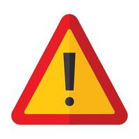 Red triangle warning alert sign illustration on white background vector