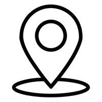 Simple Black Outline Location Pin Icon Graphic vector