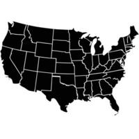 United States Map Black and White State Borders design vector