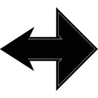 Bold Black Double Arrow Pointing Right and Left vector