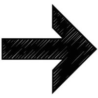 Black Textured Arrow Pointing Rightward Direction Indicator vector