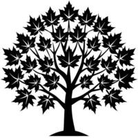 maple trees icon set isolated on white background vector