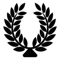 Black and White Laurel Wreath Design Element vector