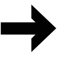 A simple large black arrow pointing right on a white background vector