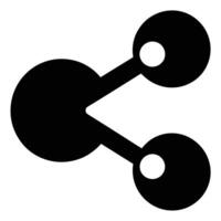 Simple Black Share Icon Graphic Design Element vector