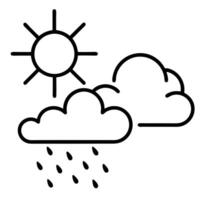 Sunny Day with Rain Clouds and Rainfall Icon vector