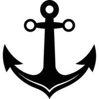 A Simple Black and White Anchor Illustration vector
