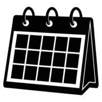 Black and White Simple Desk Calendar Icon Illustration vector