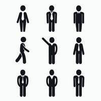 Nine Simple Businessman Pictogram Icons Set vector