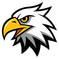 Aggressive Bald Eagle Head Mascot Design for Teams vector