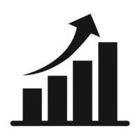 Growing Bar Graph Chart Showing Business Success and Progress vector