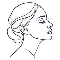 Elegant Line Art Profile of a Woman with Closed Eyes vector
