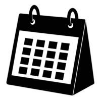 Black and White Desk Calendar Icon Illustration vector