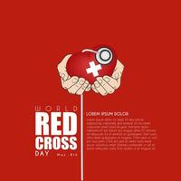World Red Cross Day background or banner design template, celebrated in 8 may vector