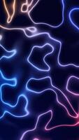 Vertical neon liquid lines flowing in smooth seamless motion. Designed for VJ loops, modern intros, or sci-fi TikTok visuals. Glowing 4K 60FPS portrait animation. video