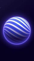 Vibrant candy-colored 3D sphere spinning in smooth vertical loop. Eye-catching pastel tones with modern abstract motion. Perfect for playful branding, TikTok design, or UI overlays. video