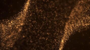 cintilante dourado bokeh partículas lentamente flutuando dentro suave movimento. ideal para elegante cenários, cinematográfico introduções, ou festivo visuais. 4k 60fps desatado laço, brilhando luz ef. video