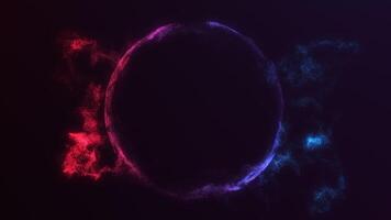 Smooth flowing red and blue neon circular sphere gradient animation. Perfect for modern visuals, abstract presentations, and motion design. Seamless 4K 60FPS loop. No audio, clean aesthetic. video
