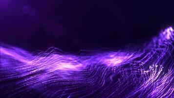 Flowing purple fiber lines in smooth wave motion. Perfect for futuristic presentations, VJ loops, and tech branding. 4K 60FPS seamless loop with elegant light trails. video
