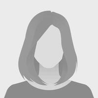 Minimalistic grayscale illustration of woman with medium length hair undefined face neutral expression digital design vector