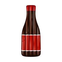 Stylized illustration of a inflatable pool floats bottle with a sleek design featuring red and brown colors depicting a modern and minimalist look ideal for packaging presentations vector