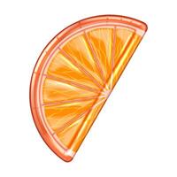 Bright illustration of inflatable orange slice pool float in vibrant colors perfect for summer fun and relaxation showing detail and texture on white background. vector