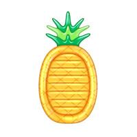 Image of a pineapple shaped inflatable pool float with vibrant yellow and green colors on a clean white background, perfect for summer pool parties and beach vacations vector