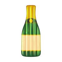 Inflatable pool float shaped like champagne bottle in green and gold colors ideal for summer pool parties and relaxation vector