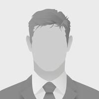 Gray avatar defoult photo placeholder silhouette of faceless businessman in suit and tie on plain background representing anonymity and professionalism in workplace vector