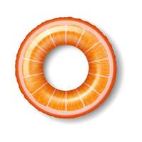 Illustration of inflatable pool ring resembling orange slice vibrant colors perfect for summer or pool party fun isolated on clean white background ideal for seasonal themes vector