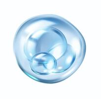 Collagen spheres in aqua bubble realistic illustration. Moisturizing element for maintaining healthy skin 3d object on white vector