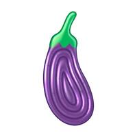 Purple inflatable pool float shaped like eggplant with green stem. Bright and playful design for summer fun and relaxation Ideal for pool parties and water activities. vector