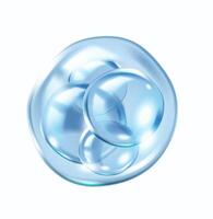 Collagen molecules in protective bubble realistic illustration. Molecular structure of moisturizing element 3d object on white vector