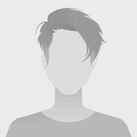 Minimalist avatar illustration of a person with a stylish asymmetric haircut in grayscale tones. The anonymous figure features a modern look and clean lines, perfect for social media profiles. vector