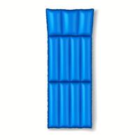 Bright blue inflatable pool mattress designed for relaxation on water on neutral white background. Ideal for summer beach outings and pool fun. Essential for vacation. vector