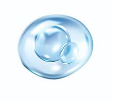 Collagen molecules float in bubble realistic illustration. Spheres with smooth surface 3d object on white background vector