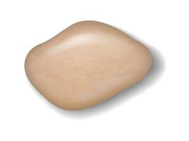 Illustration of a smooth, light brown stone with realistic shading on white background. The stones polished texture and neutral tones suggest natural beauty and simplicity. vector