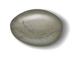 Illustration of a single smooth stone with realistic texture and natural color. Set against a white background, showcasing its simplicity and elegance. vector