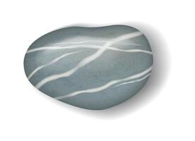 Illustration of a smooth stone with white stripes in shades of grey. Suitable for natural design elements and backgrounds. Reflects tranquility and simplicity. vector