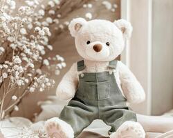 Sage Green Overalls and Sweet Sauce Bear A Charming Blend photo