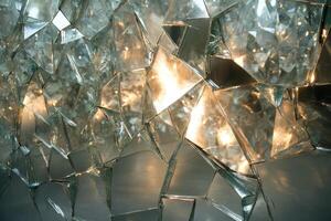 Shattered Reflections Distorted Light Through Fragmented Mirrors photo