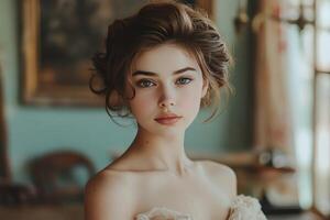 Elegance and Nostalgia A Lady in Vintage Surroundings photo