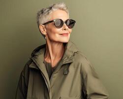 Confident and Stylish The Timeless Elegance of an Older Woman photo