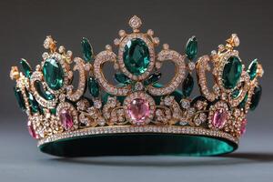 Timeless Elegance The Emerald Green Velvet Crown of Royalty photo