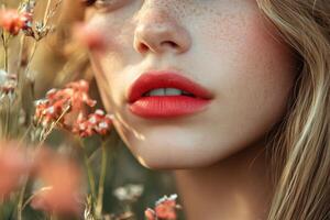 The Serene Client Warning Unveiled Through Red Lipstick Beauty photo