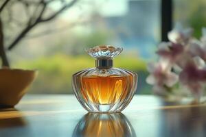 Sensory Bliss Luxurious Perfume Elixir in Pristine Glass Vessel photo